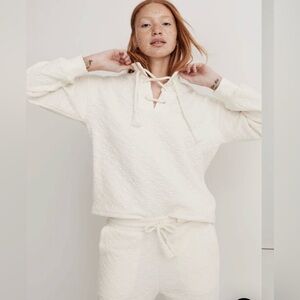 Madewell Quilted-Knit Lace-Up Sweatshirt